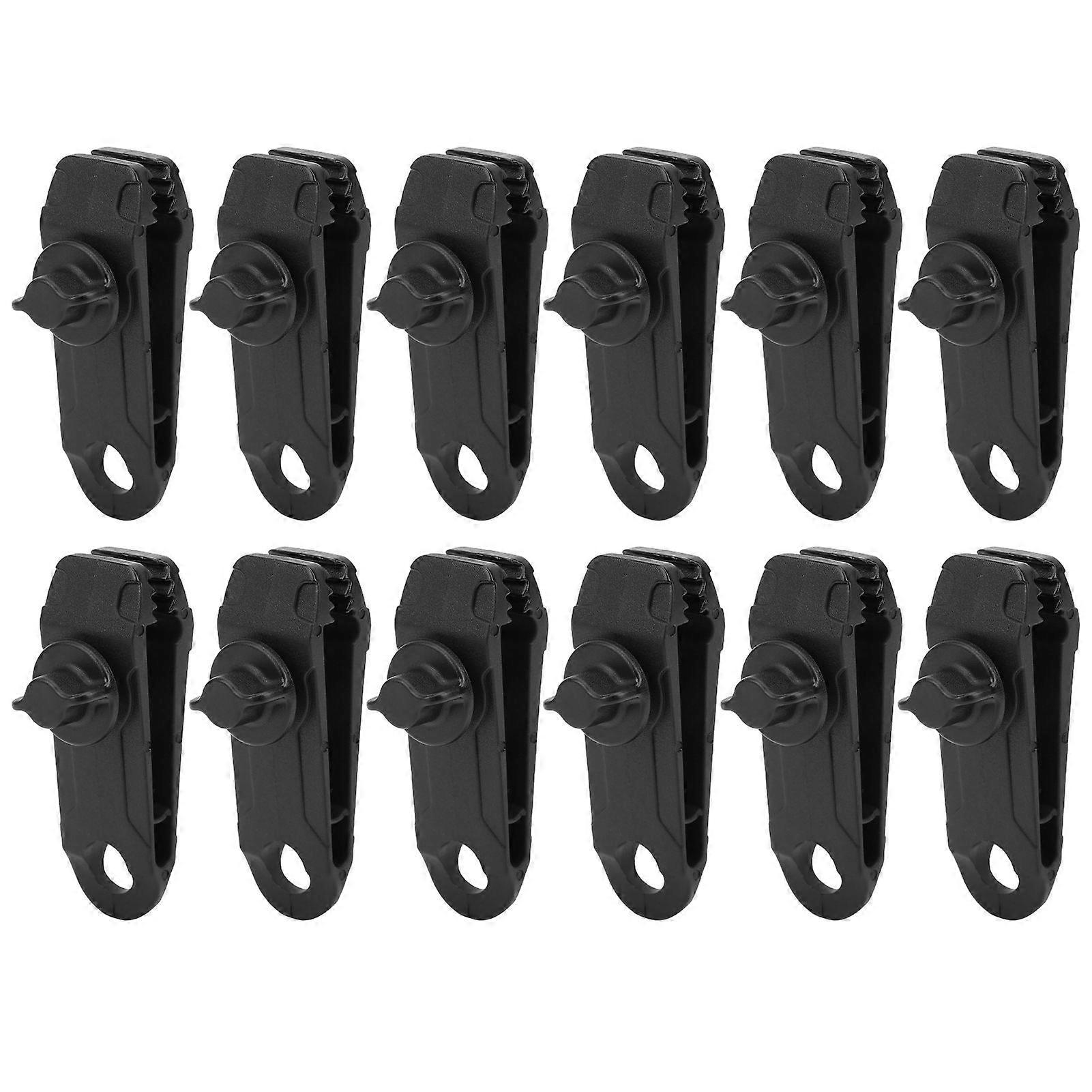 12Pcs/Set Outdoor Tent Canopy Windproof Rope Clip Fixed Buckle Camping Accessories L