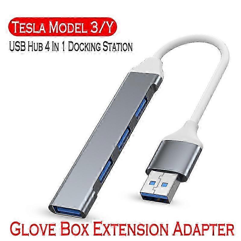 VZb Tesla Model 3 Model Y Glove Box Docking Station USB Splitter HU...
