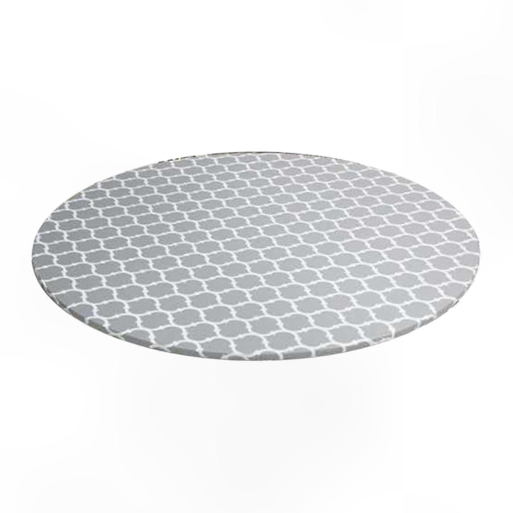 Elastic Edge Tablecloth Waterproof Oil-Resistant PVC Cover Easy Clean Round Table Protector for Home Use