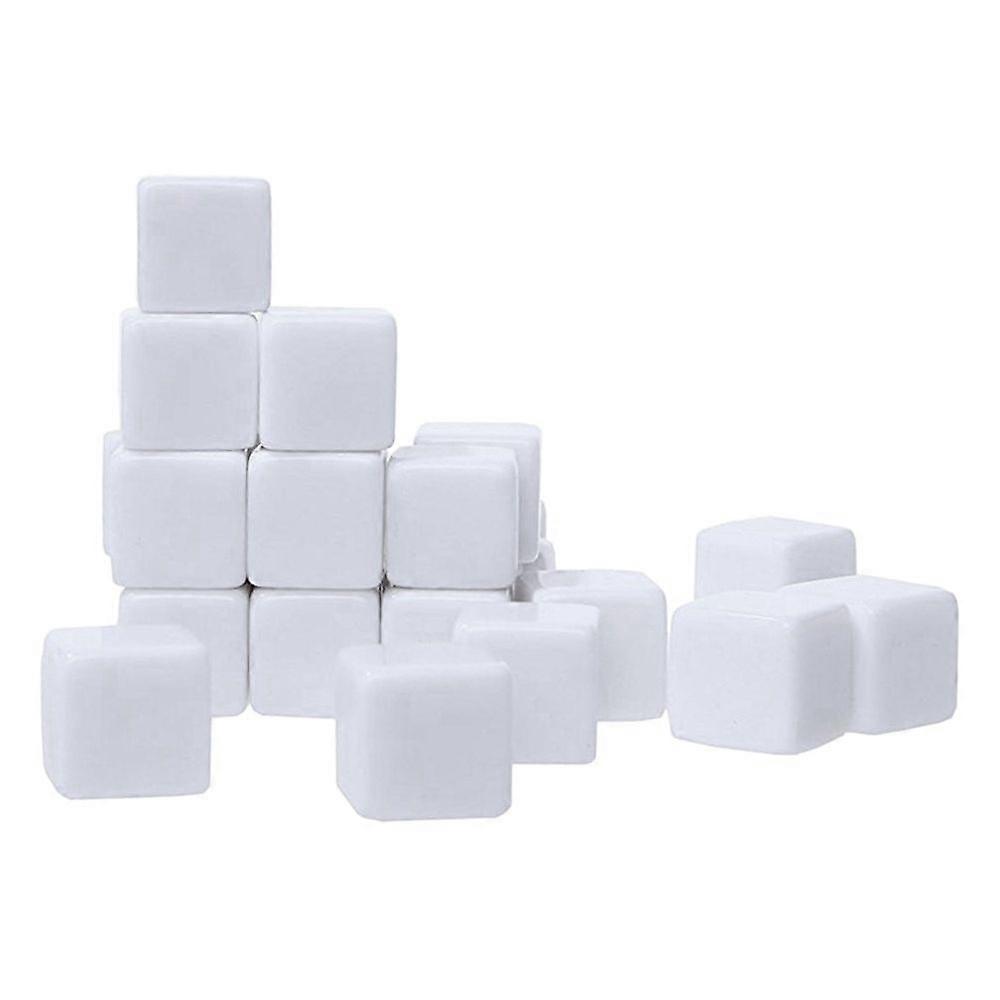 16MM White Acrylic Cubes for , Counting Teaching,Alphabet Numbers Custom Making,50PCS