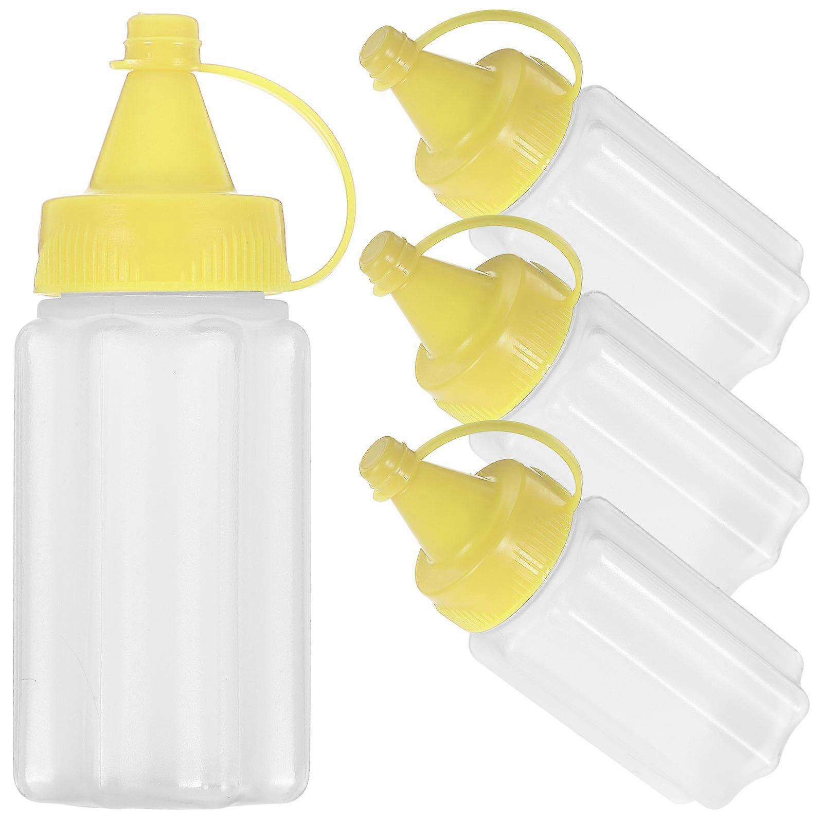Reusable Squeeze Bottles for Sauces Kitchen Gadgets with Controlled Dispensing Yellow PP 4pcs