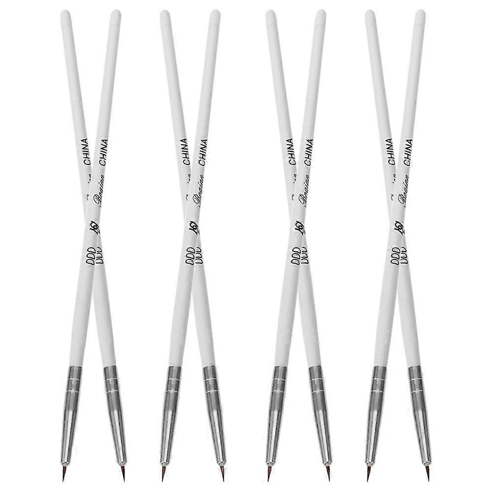Durable Plastic Nail Art Pen with Soft Brush Head for Versatile Nail Designs and Effects Multi 8pcs
