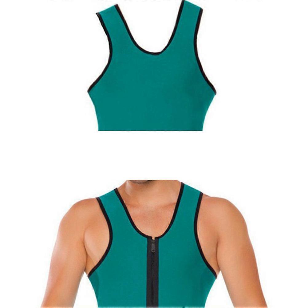 Green Men Waist Trainer Vest Neoprene Corset Body Shaper with Zipper for Shaping Use