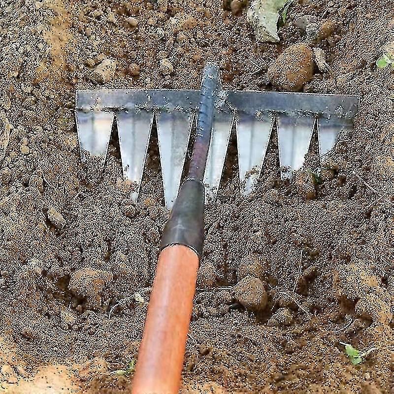 Weeding Rake Six-tooth Hoe Weeding Rake New Wasteland Turning Soil Loosening Artifact Double-layer W