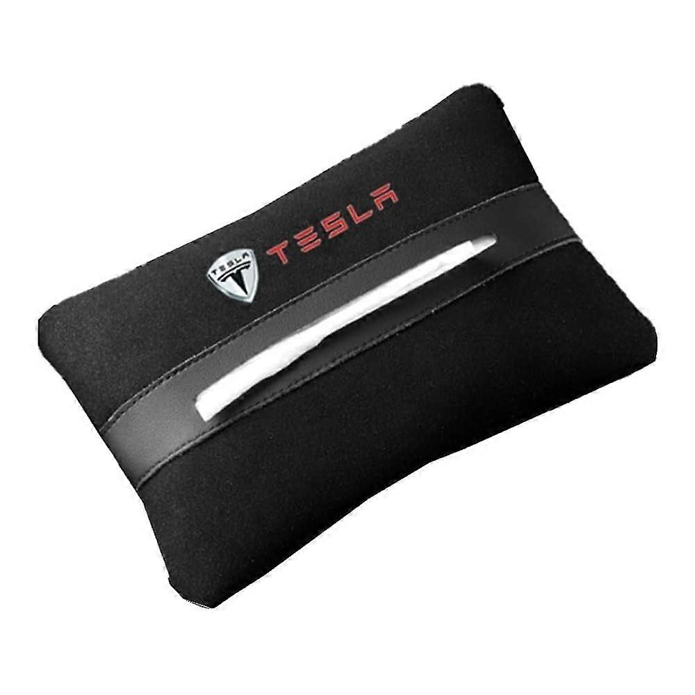 Car Sun Visor Napkin Holder For Tesla Model 3, Model Y, Model S, Model X Tissue Box Holder, Badge Emblem Storage