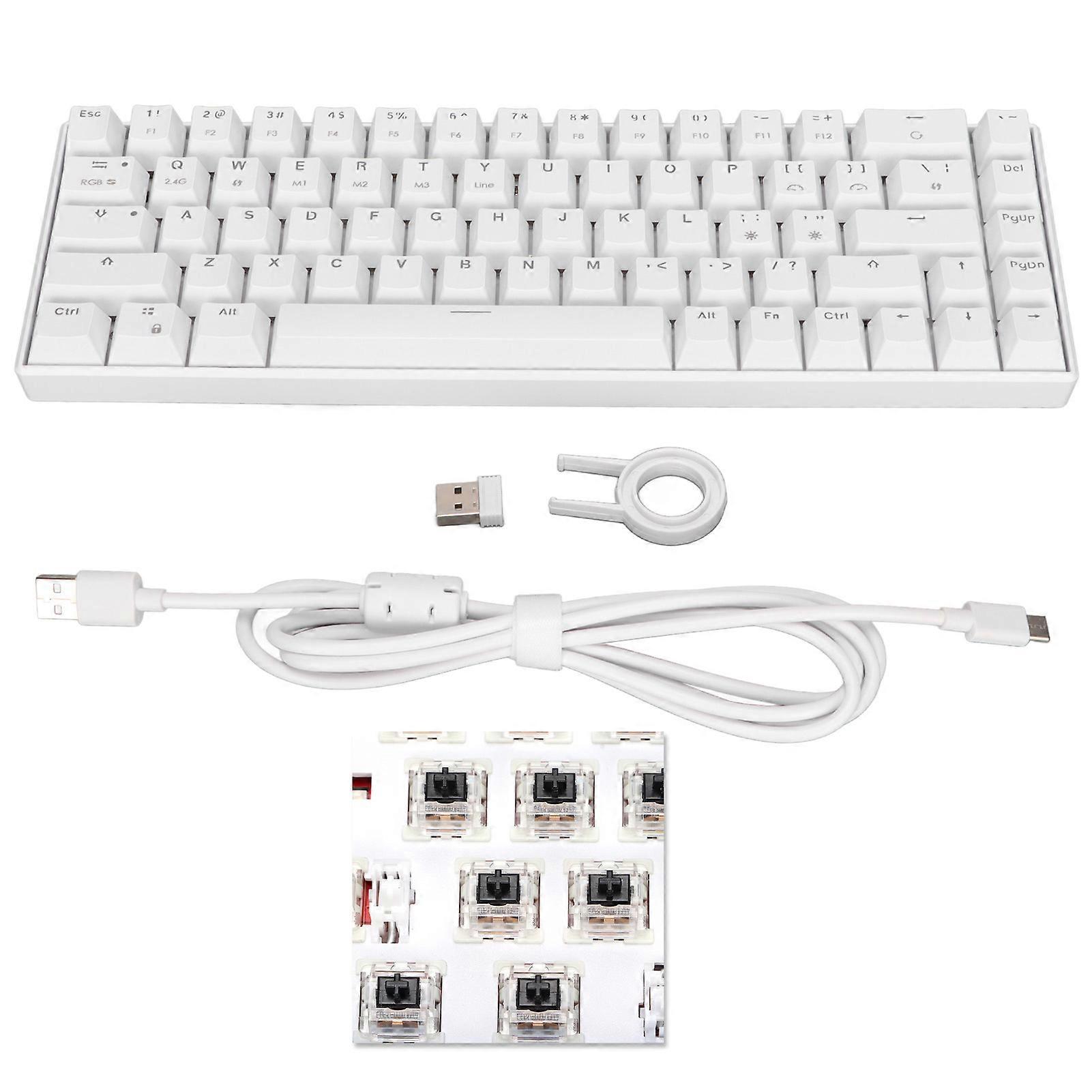 68 Keys Mechanical Keyboard RGB Wireless 2.4G Type C Wired Linear Action Switch for Windows Android