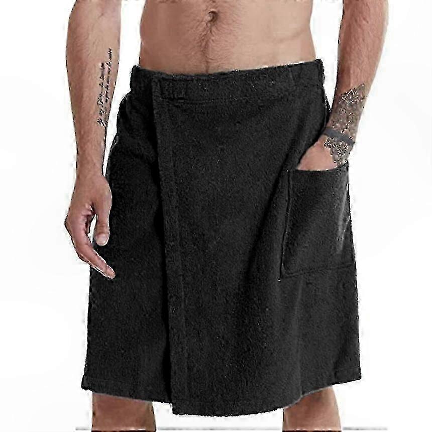 Men's Cotton Pareo Beach Towel with Pocket and Velcro Closure Unisex Bath Wrap for Sauna and Pool Use Soft and Absorbent Wearable Towel
