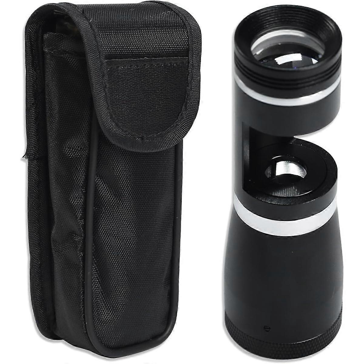 Portable 10x Darkfield Loupe 20.5mm Triplet Lens with LED Light, Handheld LED Polariscope Loupe Magnifier