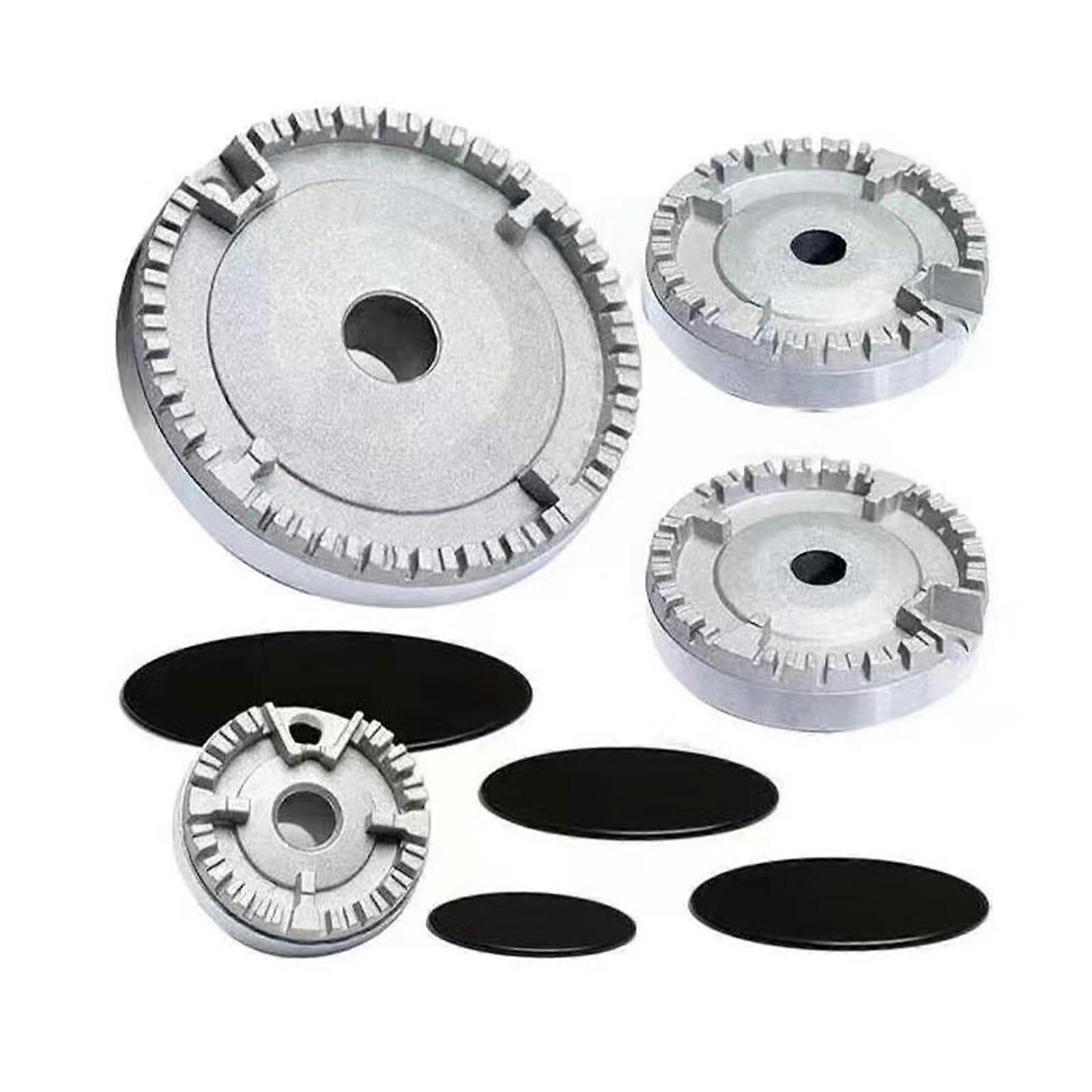 Stove Lid Replacement Burners And Flame Caps Kit For Gas Stoves, Compatible With Most Gas Ranges