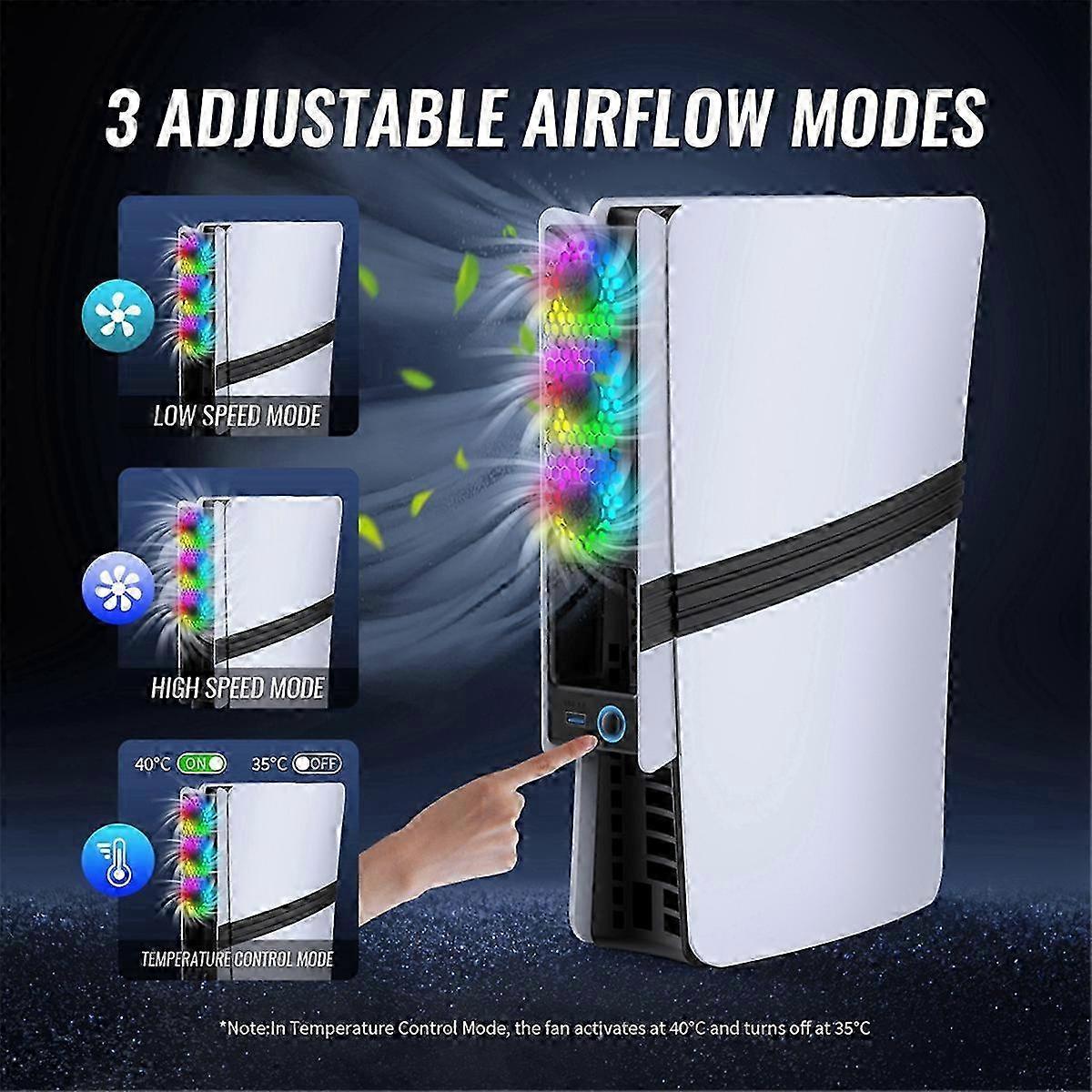 Universal Console RGB Colorful Light Rear Fan: Intelligent Temperature Control with Enhanced Cooling