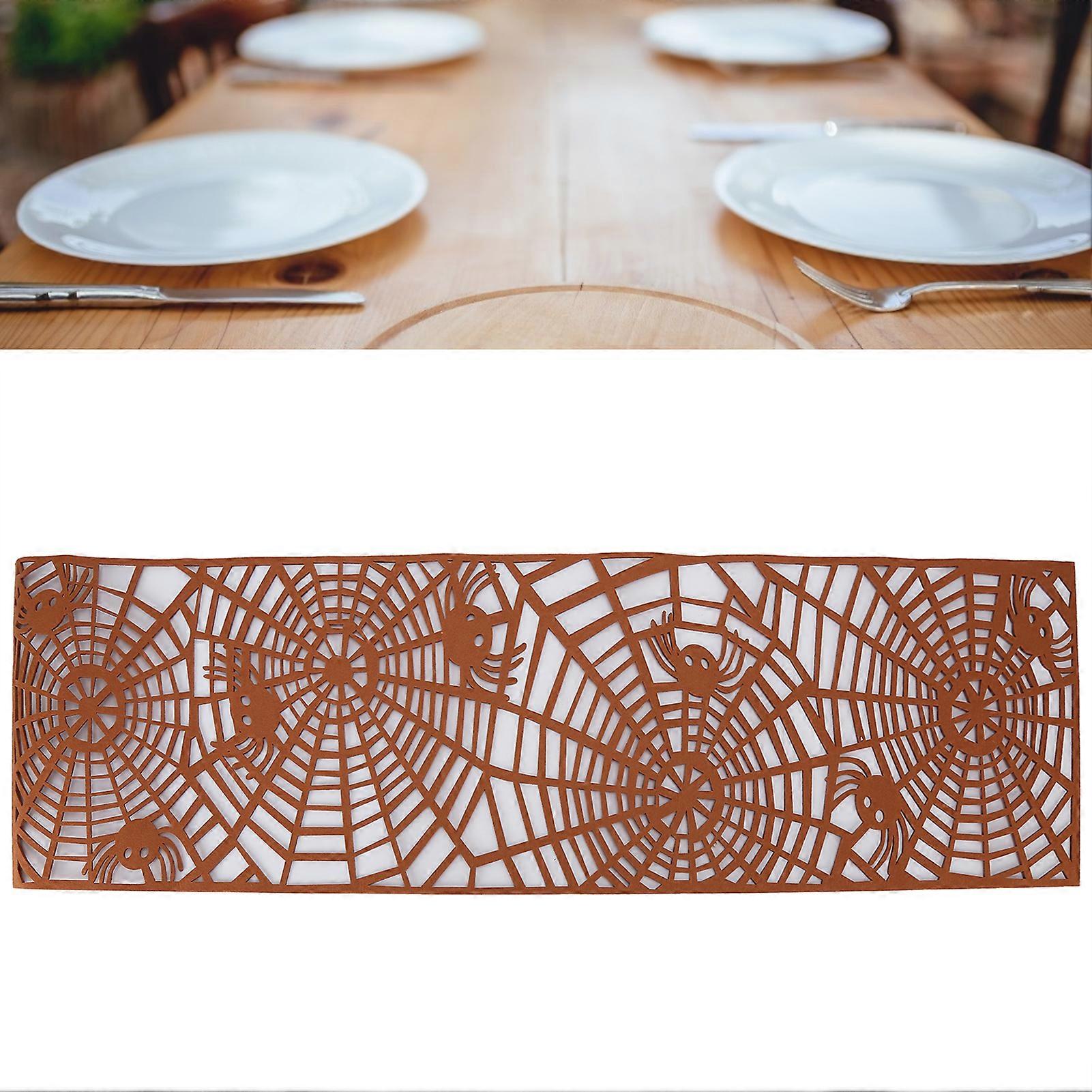 Brown Hollow Out Rectangle Table Runner 100x30cm for Wedding