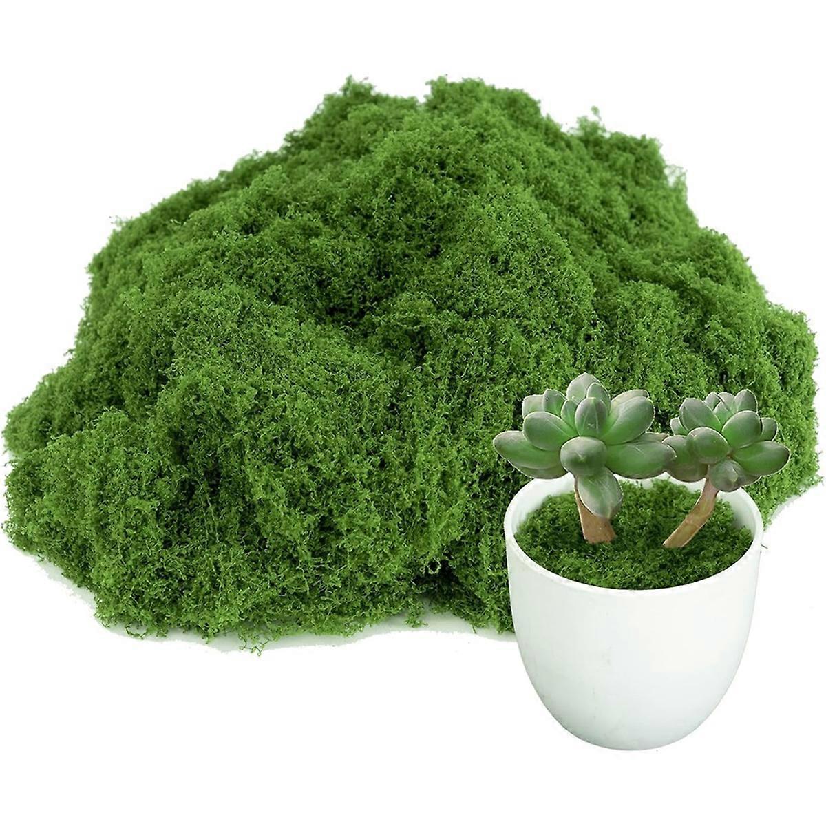 Fake Moss for Plants Indoor, for Potted Fairy Garden DIY Model Making Walls Glass Containers Home Decor-3.5 OZ