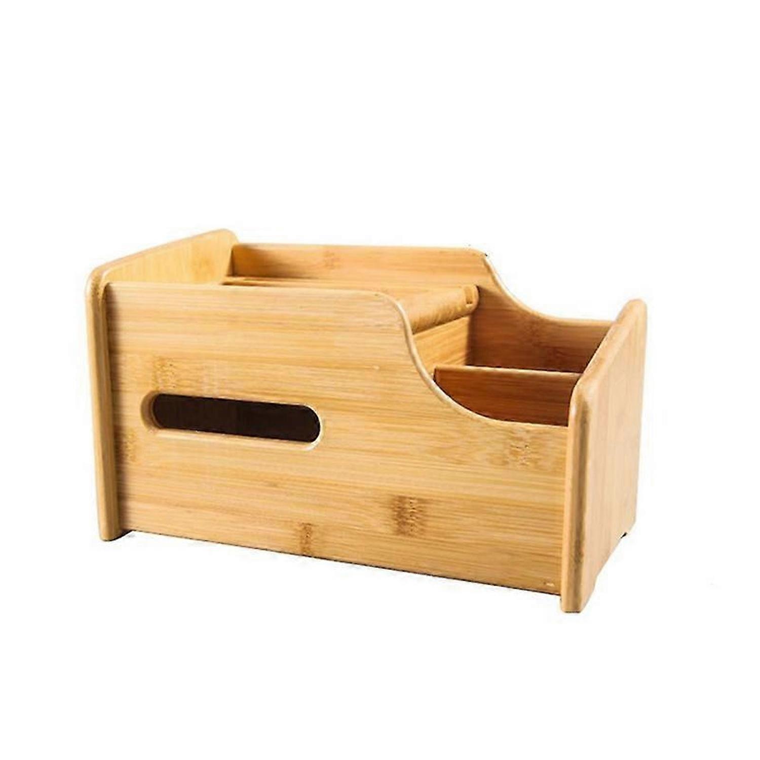 Coffee Table Remote Control Collection Bamboo Wooden Box Racks, L