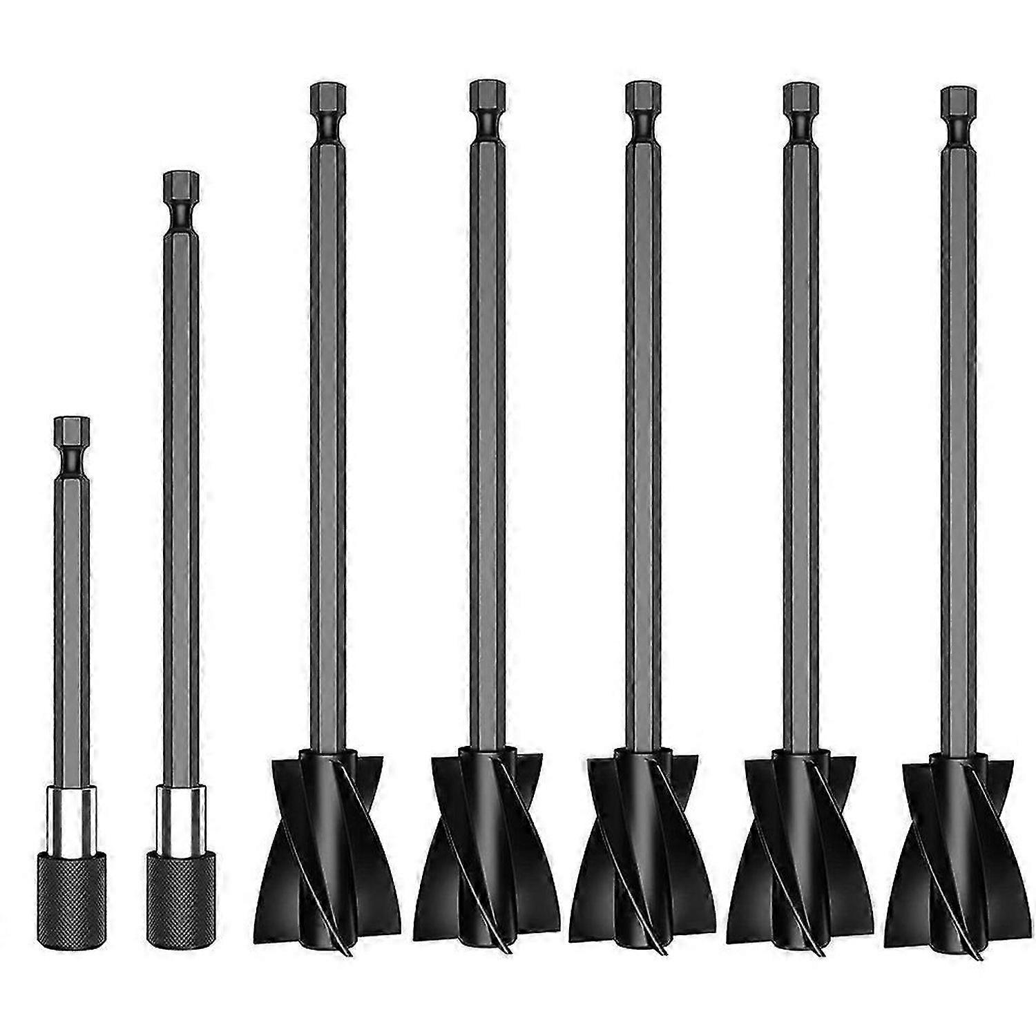 5Pcs Resin Mixer Paddles with 2 Extension Rods,Epoxy Mixer Attachment