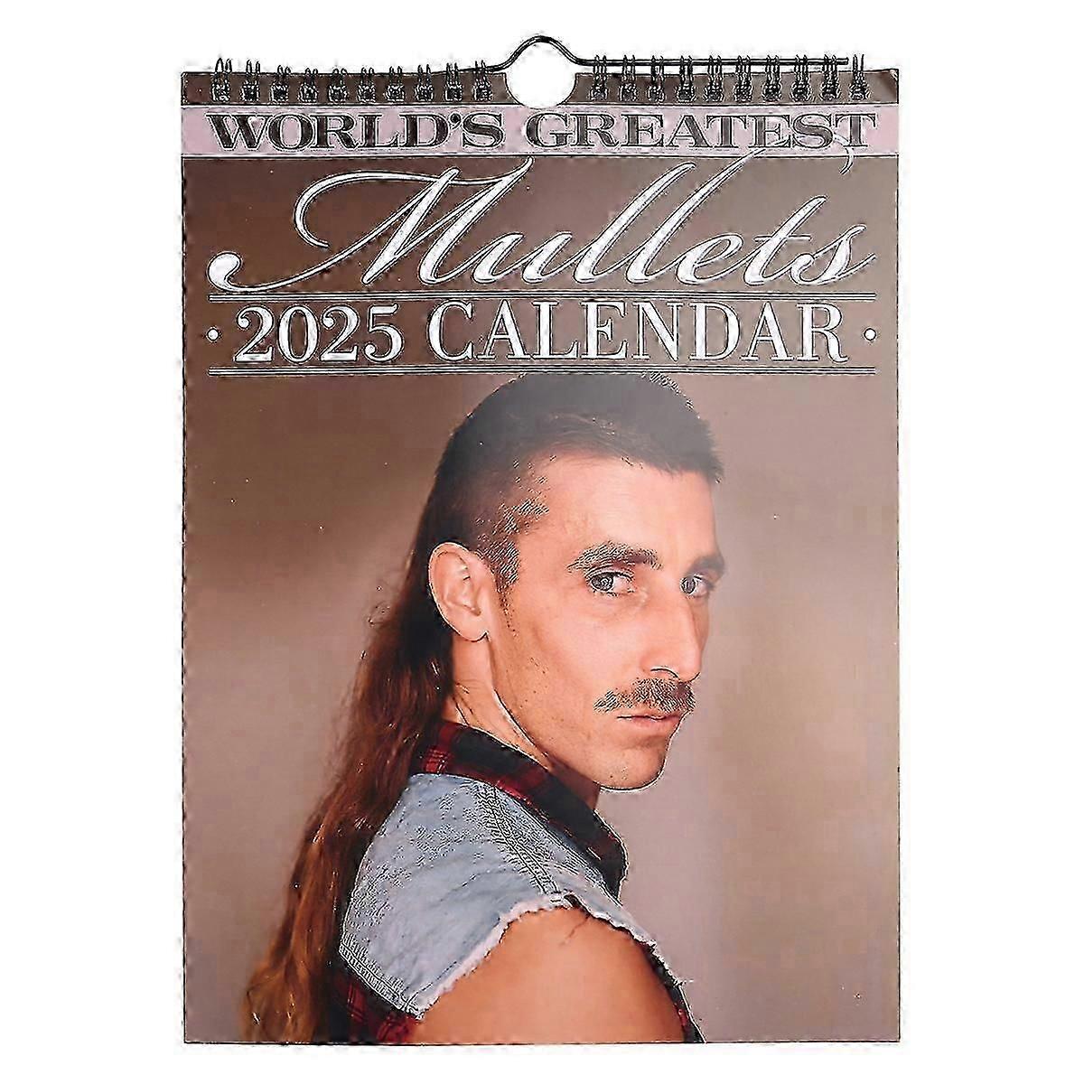 "2025 Wall Monthly Calendar World'S Greatest Mullets Hanging Calendrier New Year Planner suitable for Stocking Stuffers"