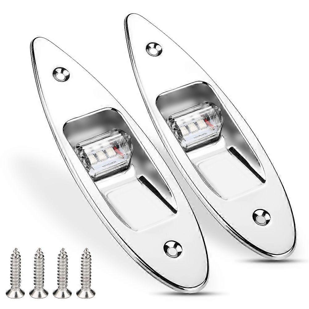 2Pcs 12V LED Flush Mount Side Bow Navigation Signal Light Lamp for Marine Boat Yacht Green/Red