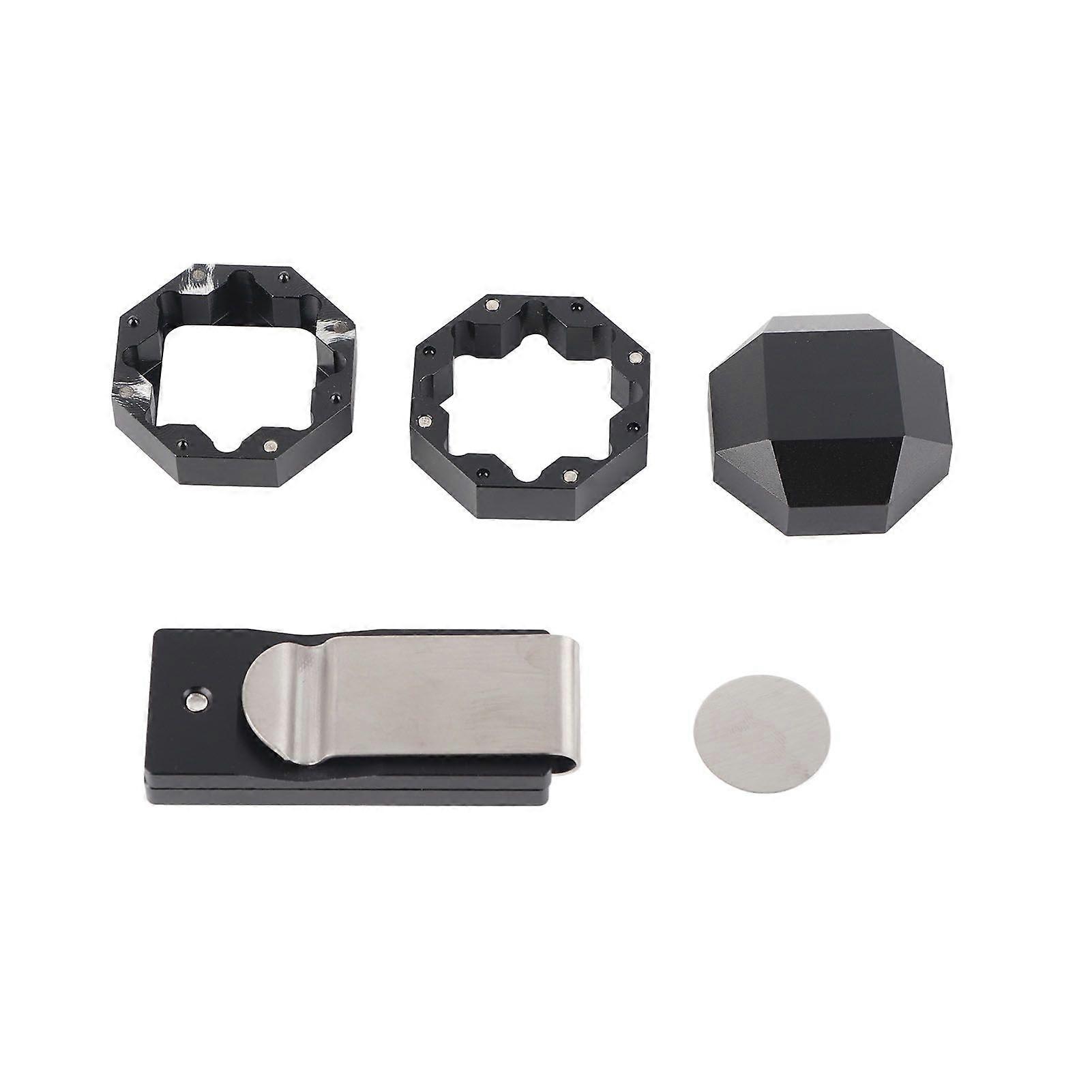 Aluminum Cue Chalk Holder Clip Octagon Universal 3 Layers Billiard Pool Cue Chalk Box Holder Billiard Accessories Black