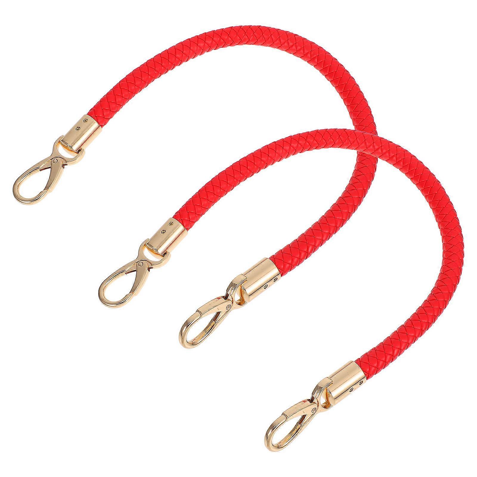 Replacement Handbag Strap Red PU Handles for Bags 2Pcs