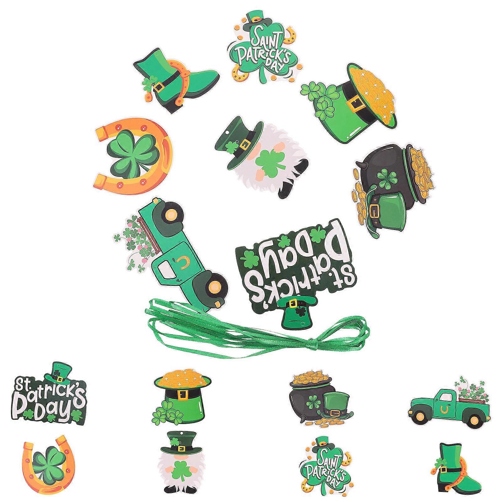Paper Hanging Tag Decor St Patricks Day Decorations for Decor 48Pcs
