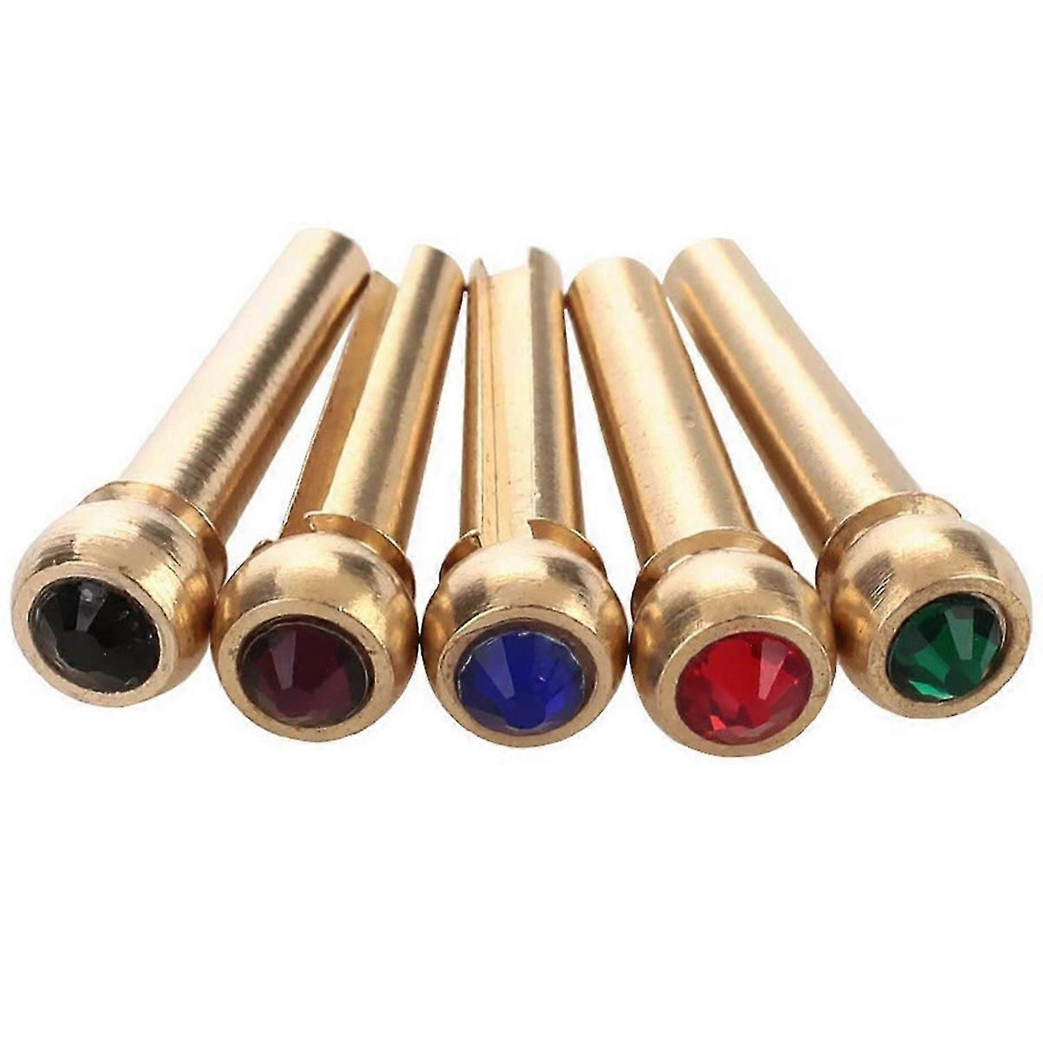6pcs Brass Bridge Pins for Acoustic Guitars Fixed String Nails for 6 & 12 String Instruments Enhance