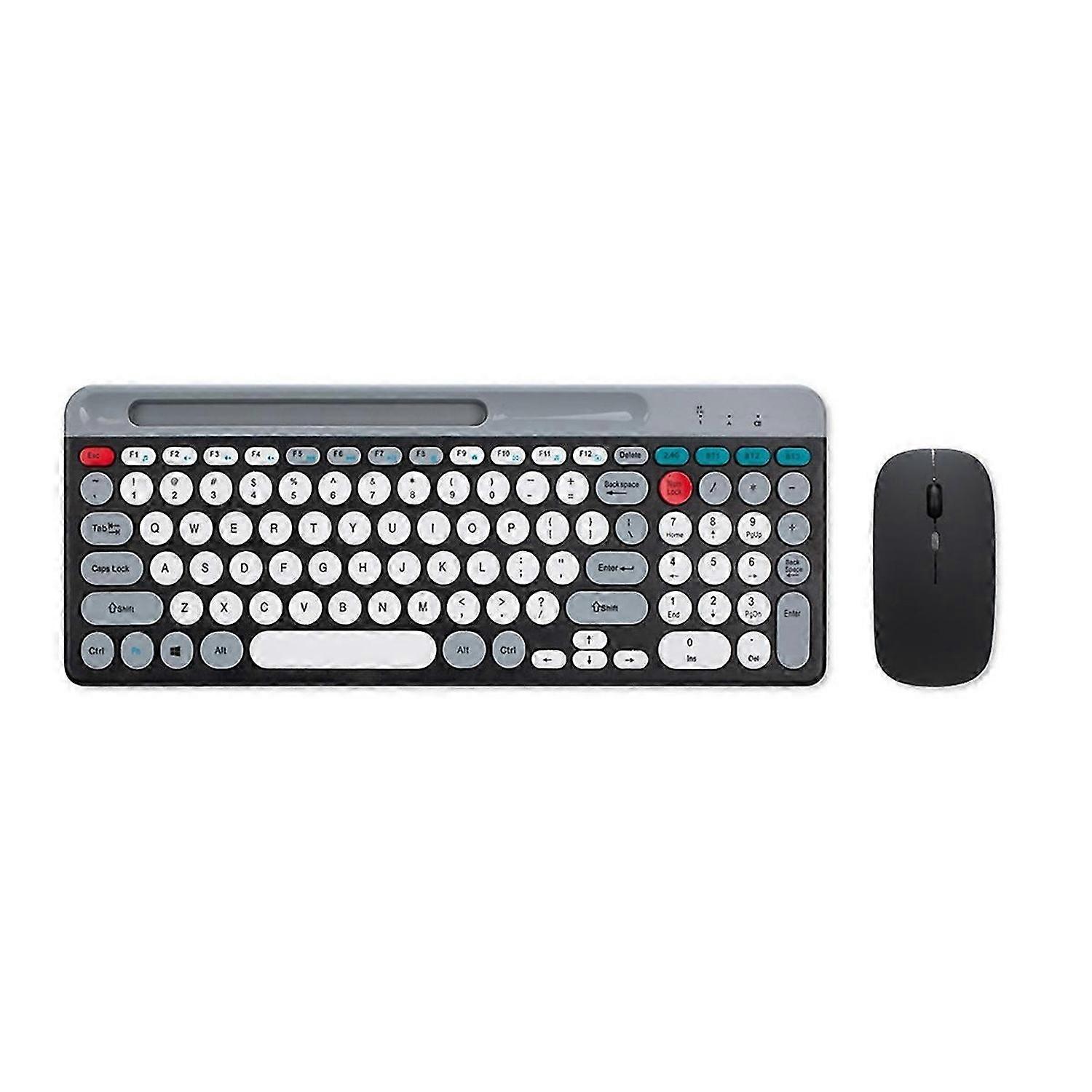 2.4G Wireless Keyboard Mouse Combo Portable Bluetooth Colorful Keyboard Rechargeable Silent for Tabl