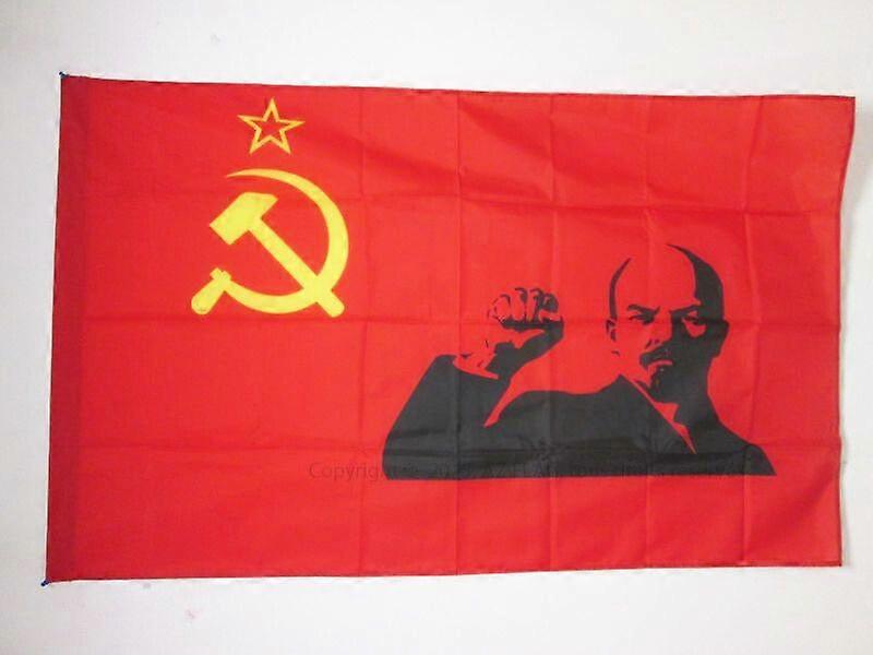 UDSSR MIT LENIN ERHOBENE FAUST FAHNE für einen Mast KOMMUNISTISCHE FLA DER SOWJETUNION Form E 074