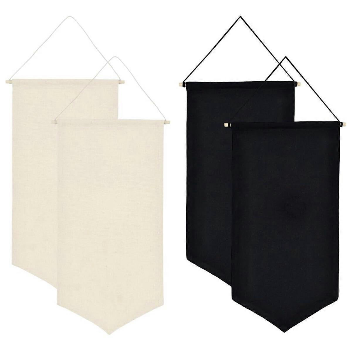 4 Pcs Canvas Banners, Pin Collection Organizer, Wall Display Banners
