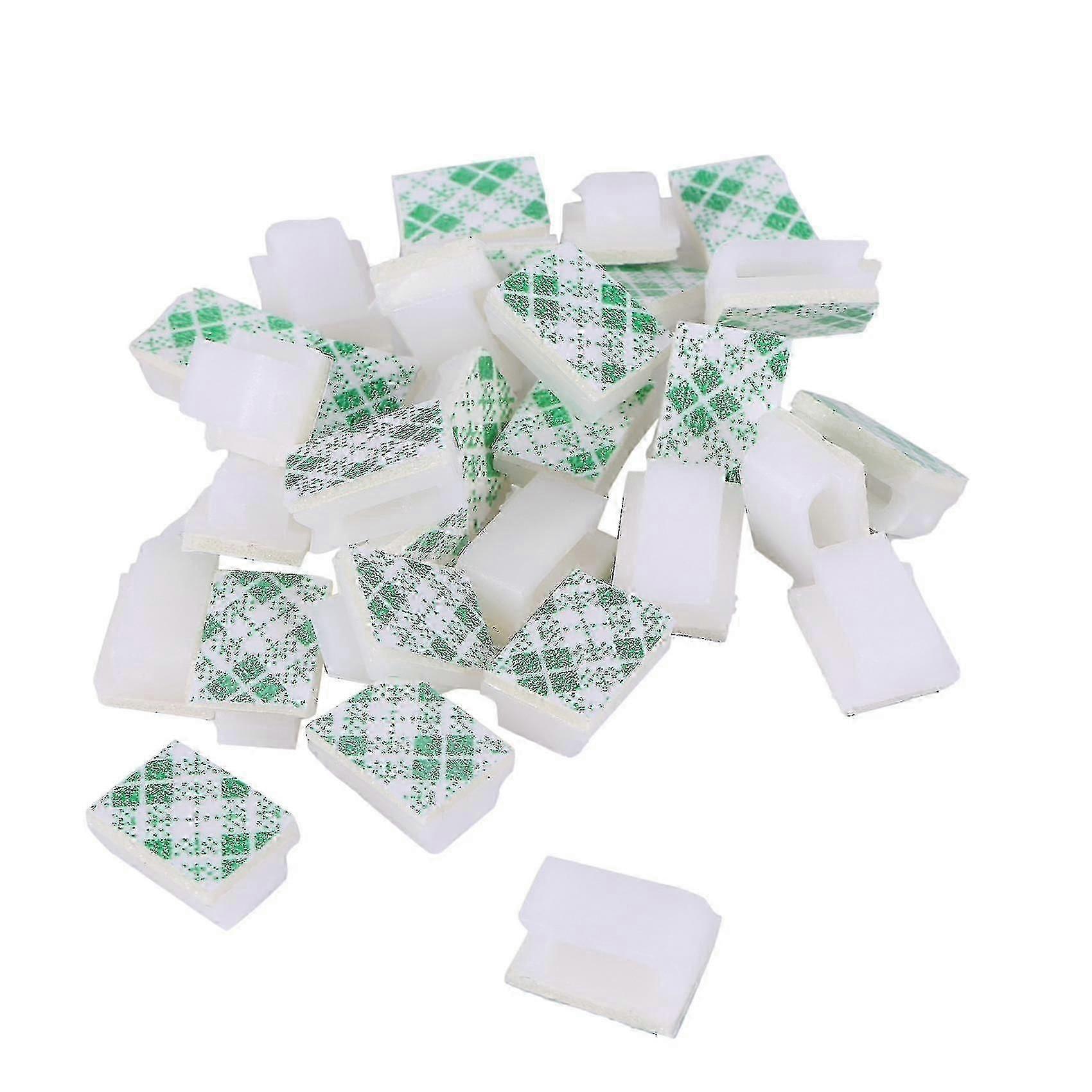 30x Cable Holder Cable Clip Cable Clamp Self-adhesive White
