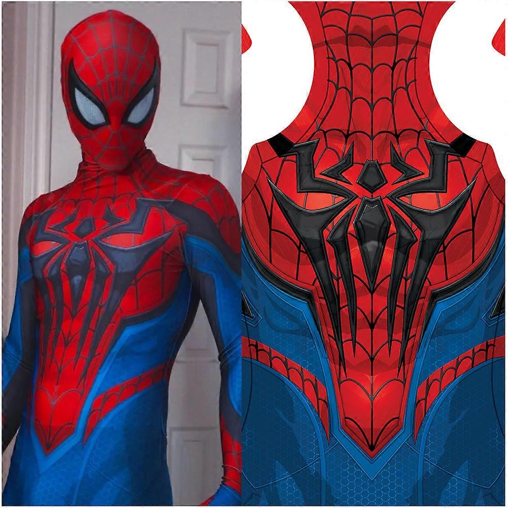 PS5 Marvel Rivals Spiderman Cosplay Peter Benjam Superhero Spandex Zentai Bodysuit Outfits Spiderman Halloween Costume Adult