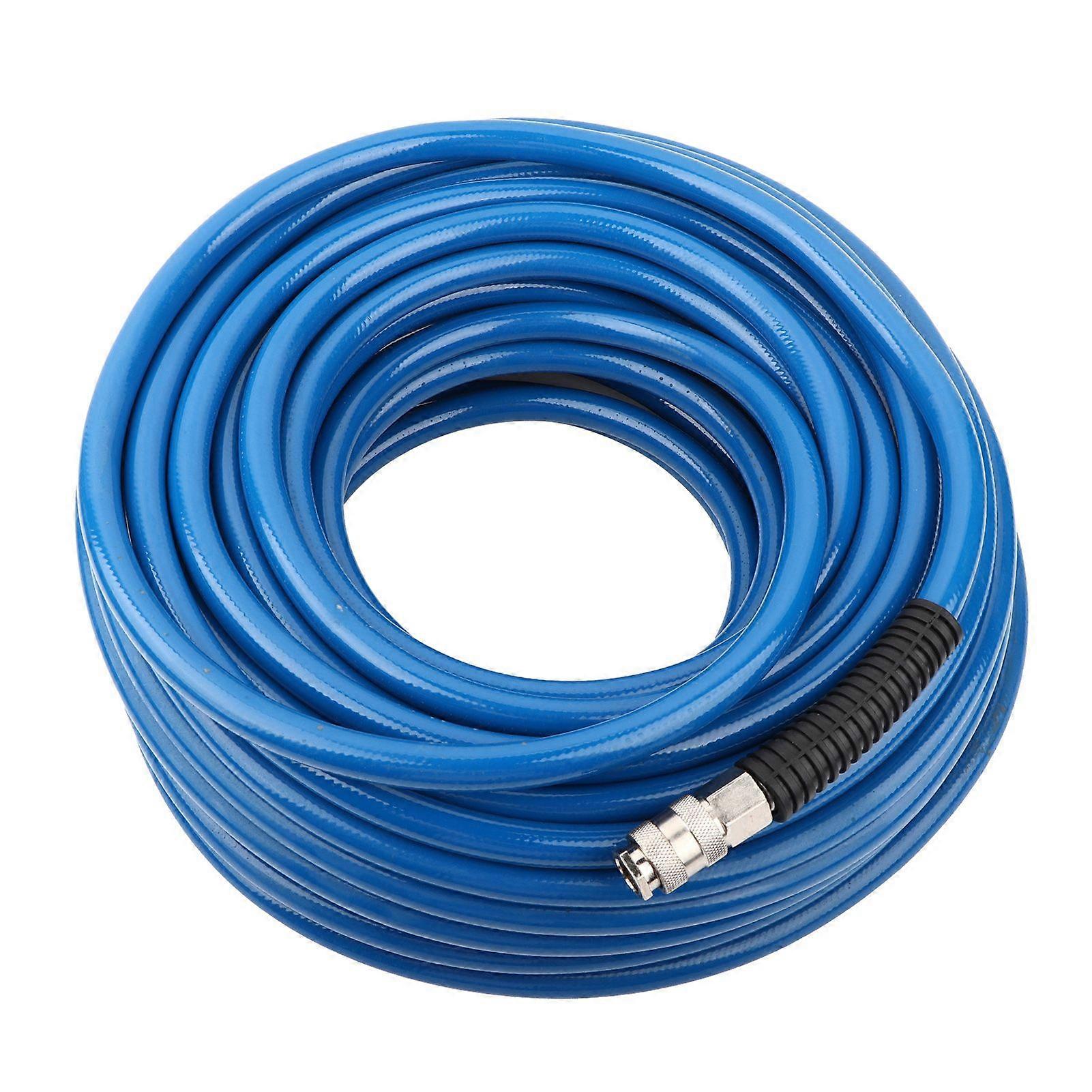 30M Blue Flexible Pneumatic PVC Hose with Quick Connector for Air Compressor