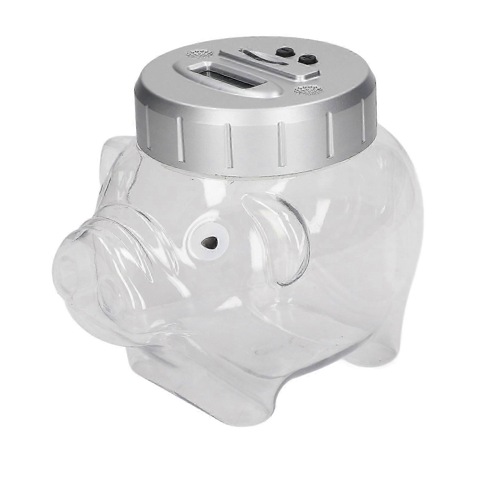 Piggy Bank Voice Counting Plastic Automatically Identify Pig Saving Money Pot for Dollars Coins