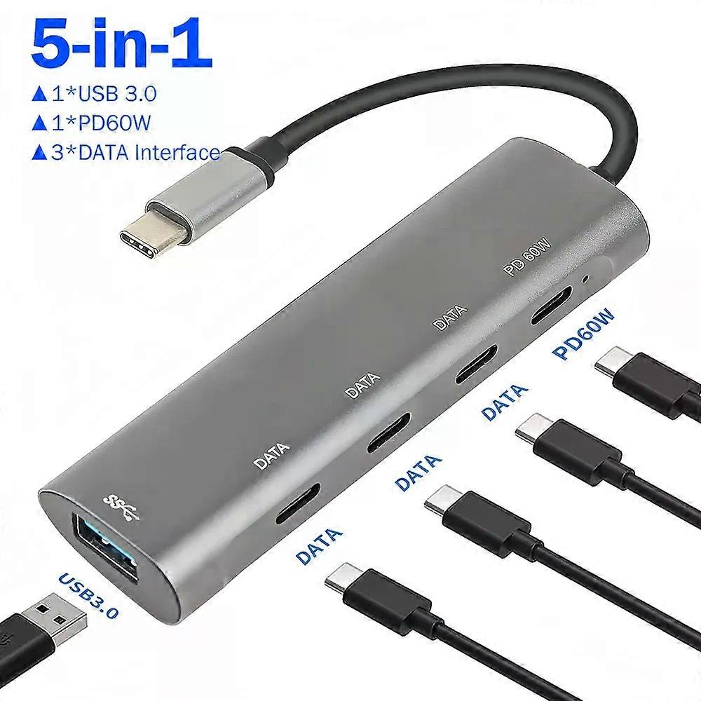 6-in-1 USB C Docking Station USB C HUB TYPE C to 4K HDMI Adapter USB 3.0 Hub USB Splitter PD 100W DATA for PC Laptop Macbook