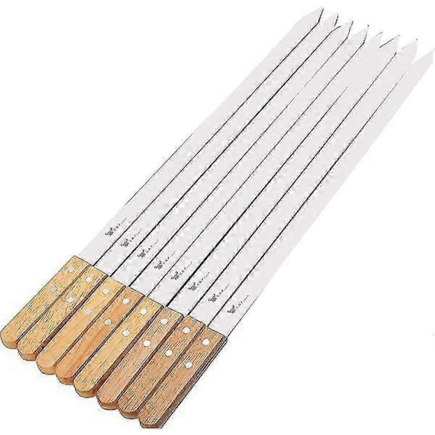 15.75 بوصة أسياخ شواء طويلة 5/8 بوصة بعرض 2 مم من الفولاذ المقاوم للصدأ ، طقم من 8 قطع ، فضي