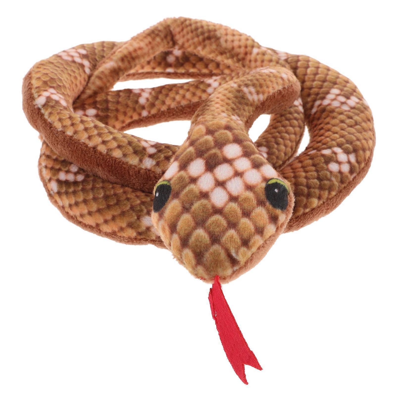 Cat Snake Toy for Indoor Cats Interactive Plush Chew Toy 4Pcs Brown