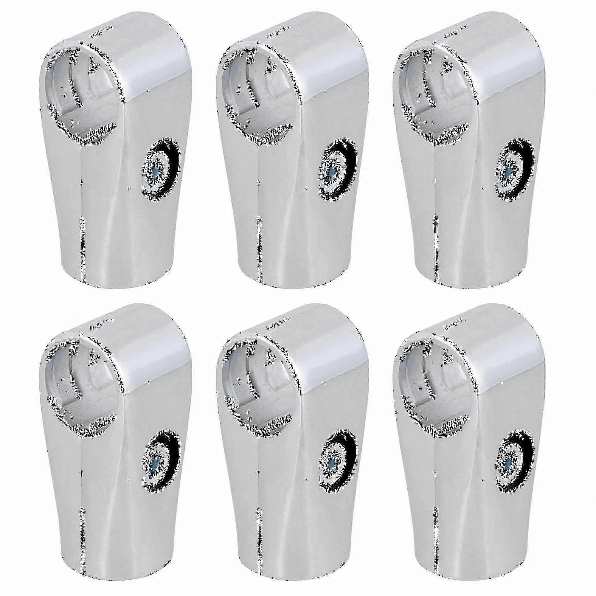 Two-Way Tube Connectors, 6pcs 25mm Inner Dia Display Rack Clamp Fittings for Pipe Joints