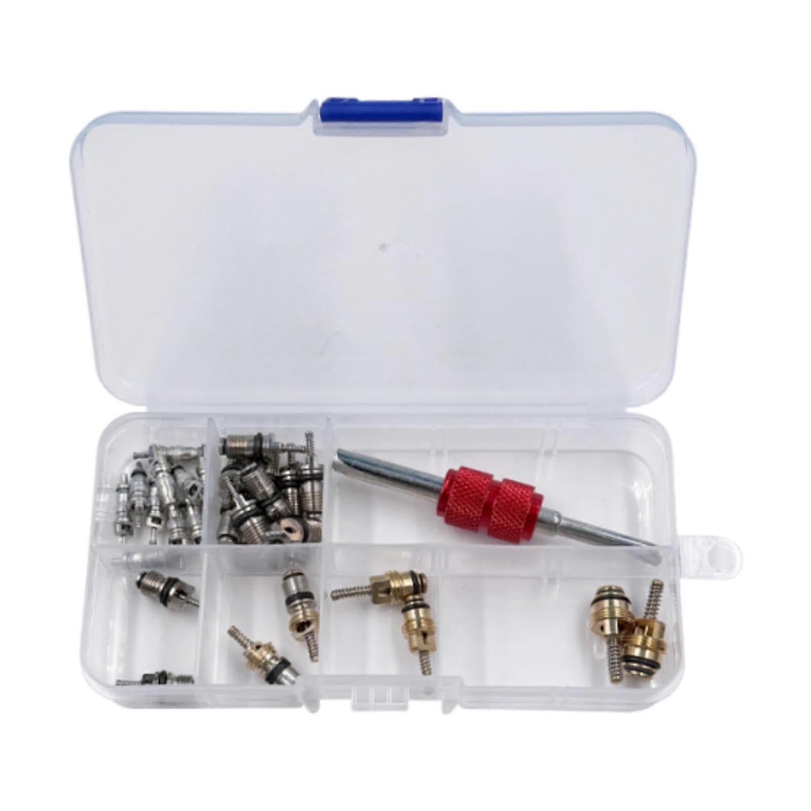 Car Air Conditioner Valve Core Kit R134a Compatible Schrader Valve Core Remover Installer Tool Professional Grade