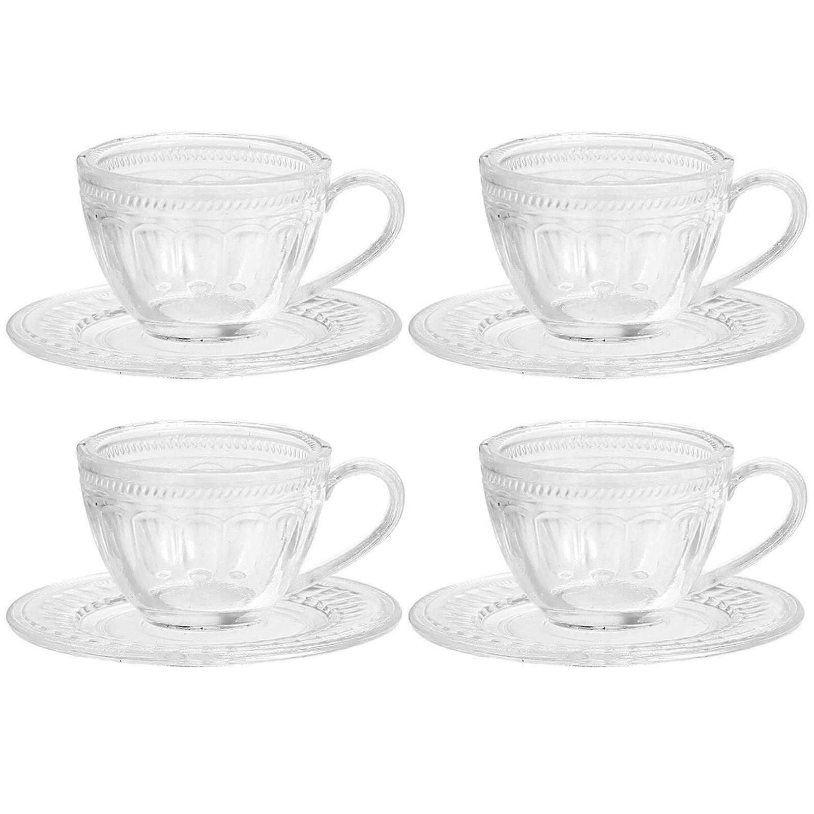 Miniature Tea Set for Decoration Featuring 16Sets of Clear Plastic Cups