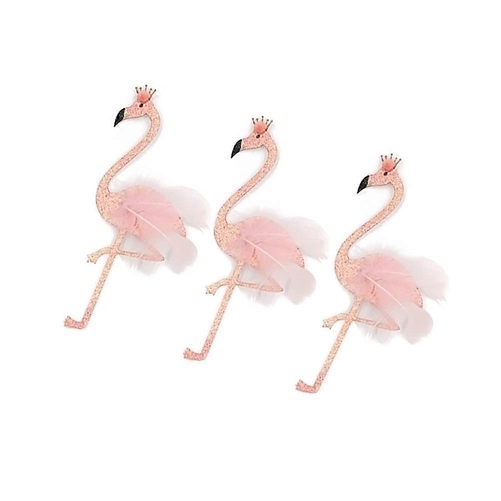 Flamingo Cake Insert Decoration Plume Insert for Decorating 6Pcs