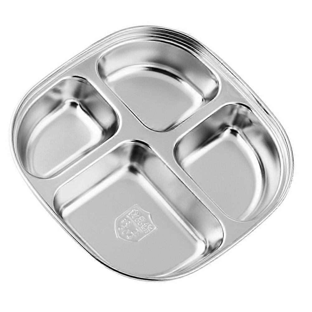 Serveringsfat i rustfritt stål, delt tallerken for matoppbevaring, 5 stk.
