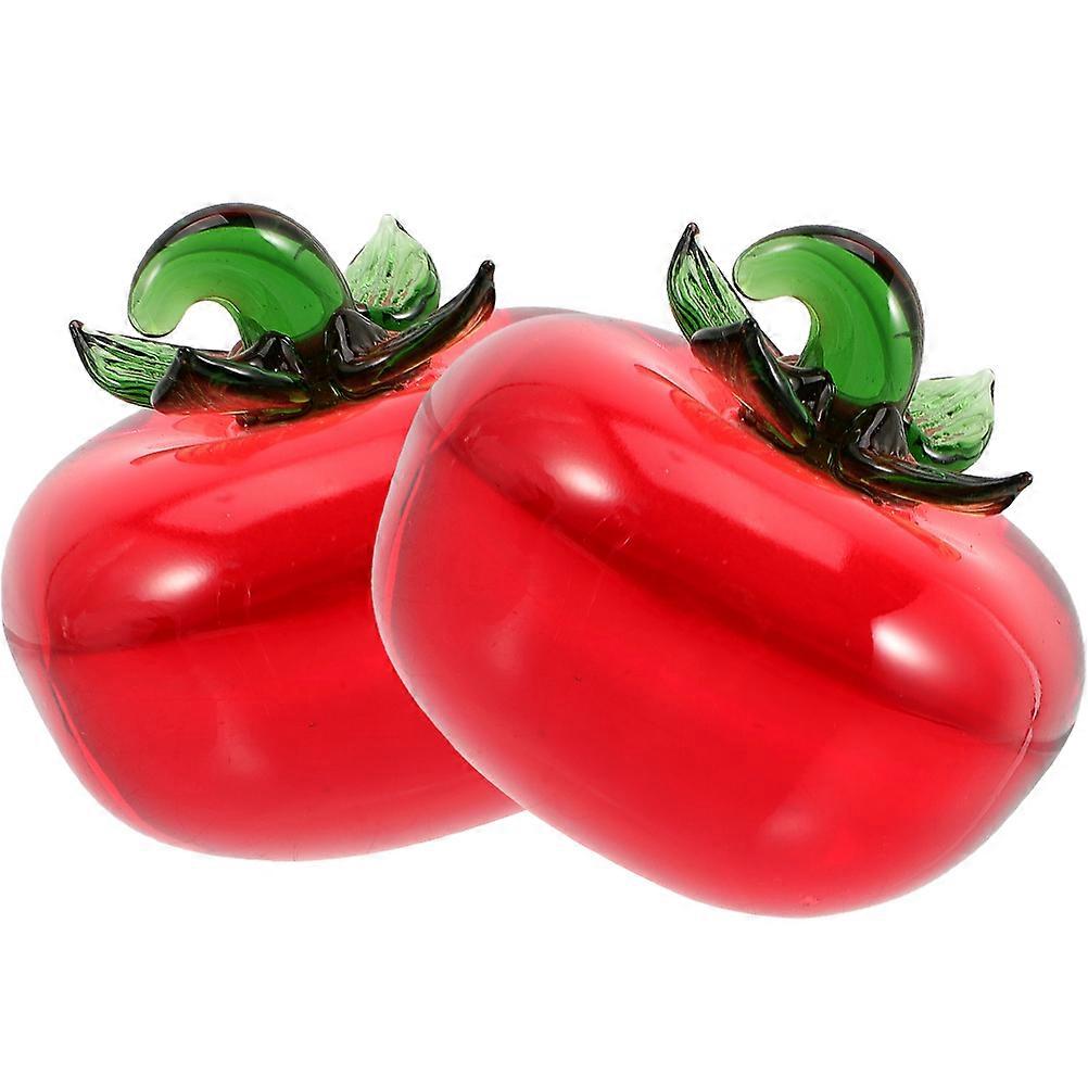 Crystal Fruit Figurine Decorative Persimmon Craft for Home Use 8Pcs