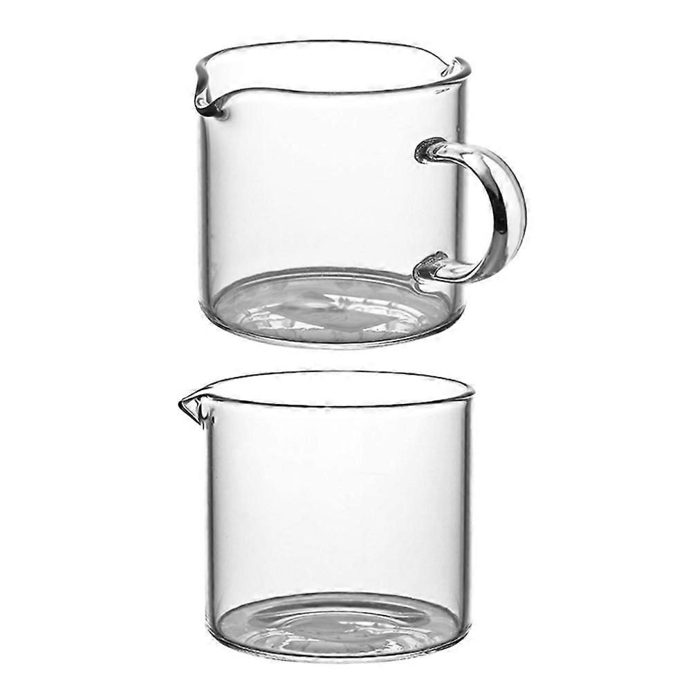 Mini Milk Glass Cups Double Spout Coffee Cups for Storage 2Pcs