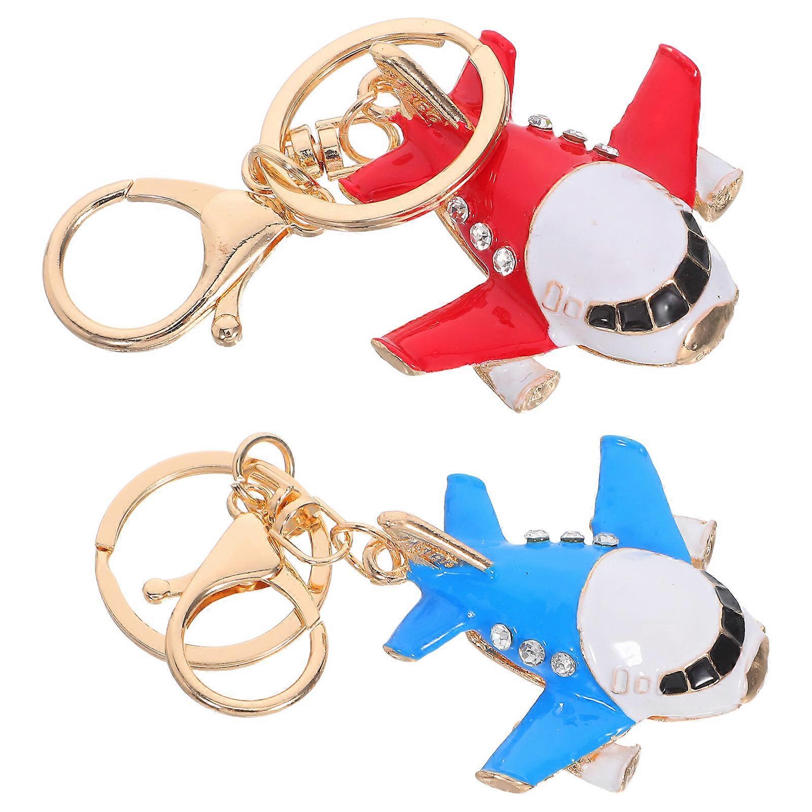 Airplane Keychain 2Pcs Set for Travel and Friendship with Creative Design