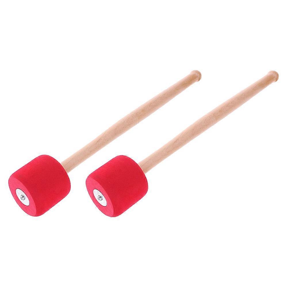 6Pcs Red Bass Drum Mallets Percussion Drumsticks for Drum Use