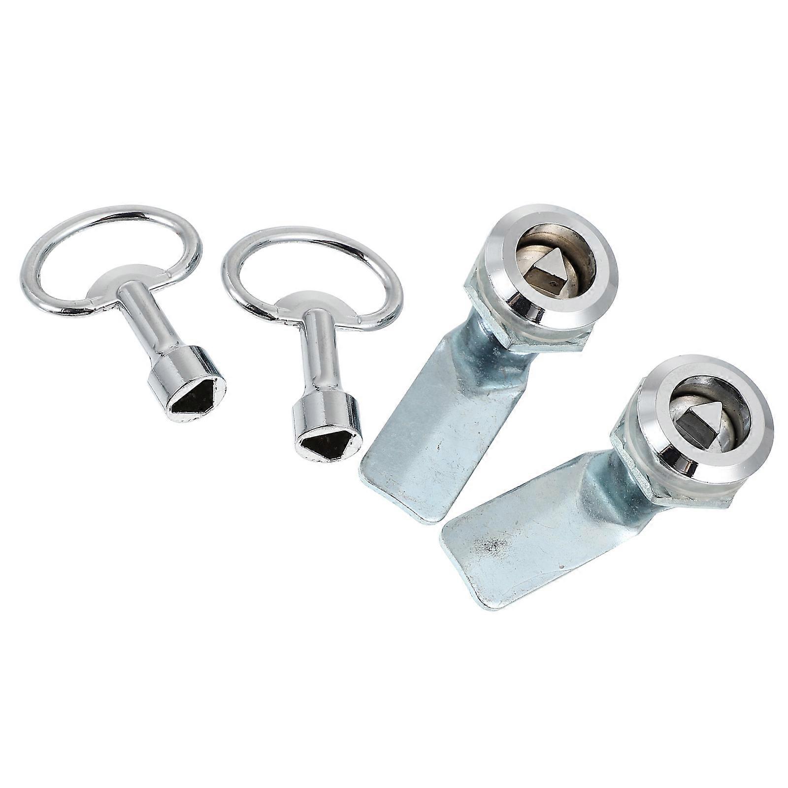 Multipurpose Triangle Lock Distribution Box Lock for Home 8Sets Silver Zinc Alloy