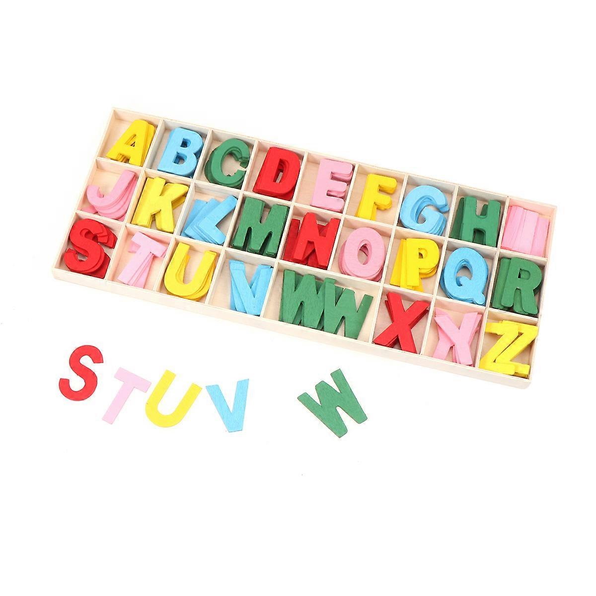 Wooden Craft Letters Toy for Learning with 2Sets Portable Educational Playthings