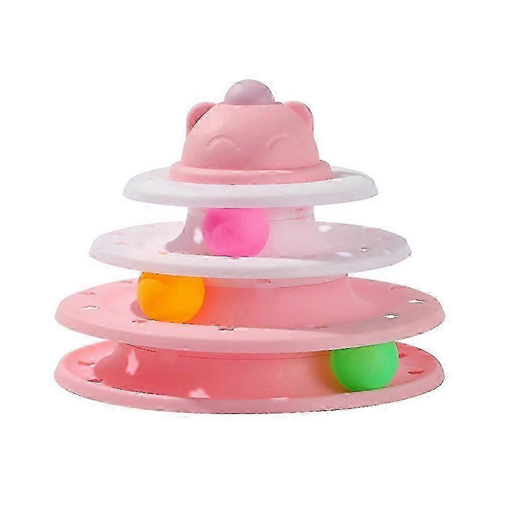 2025 4 Levels Cat Toy Tower Turntable Roller Balls Toys Interactive Intelligence Training Track Puzzle Funny Games Accessories