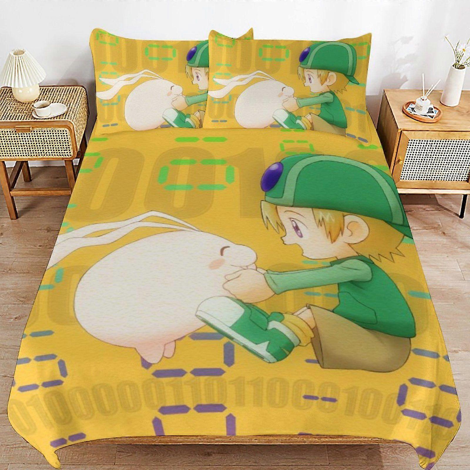 u575 Digimon Classic Zip System Wrinkle Free Comfort Soft Structure Thread Detail Duvet Cover Sets Must i575