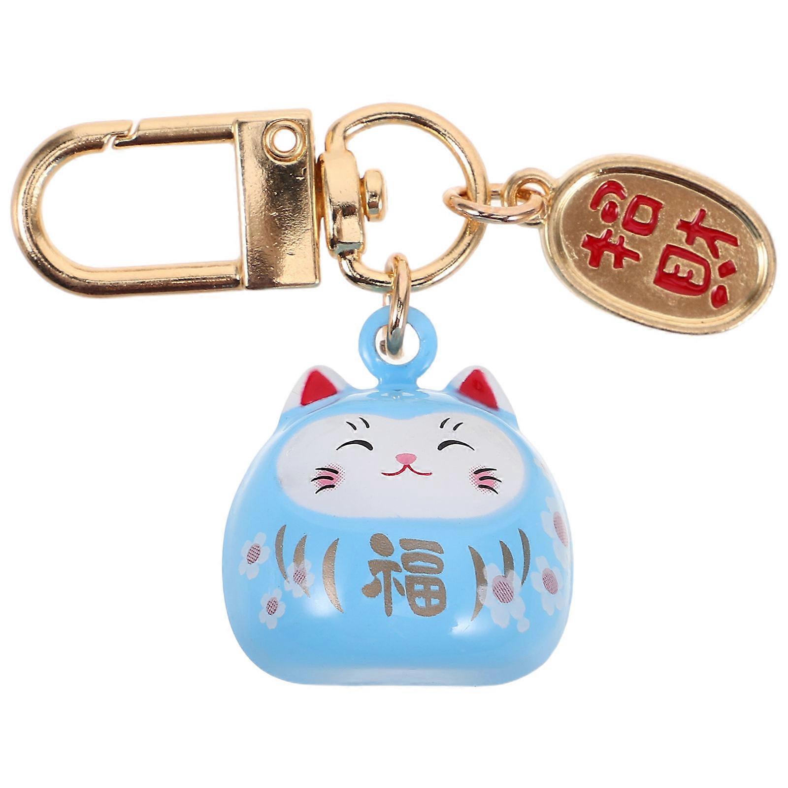 Cute Keychain Pendant with Bell for Key Holding 3Pcs Sky-Blue