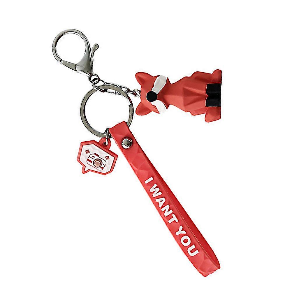 Fox Keychain Red Geometric Keychain for Hanging Keys with 3Pcs Set