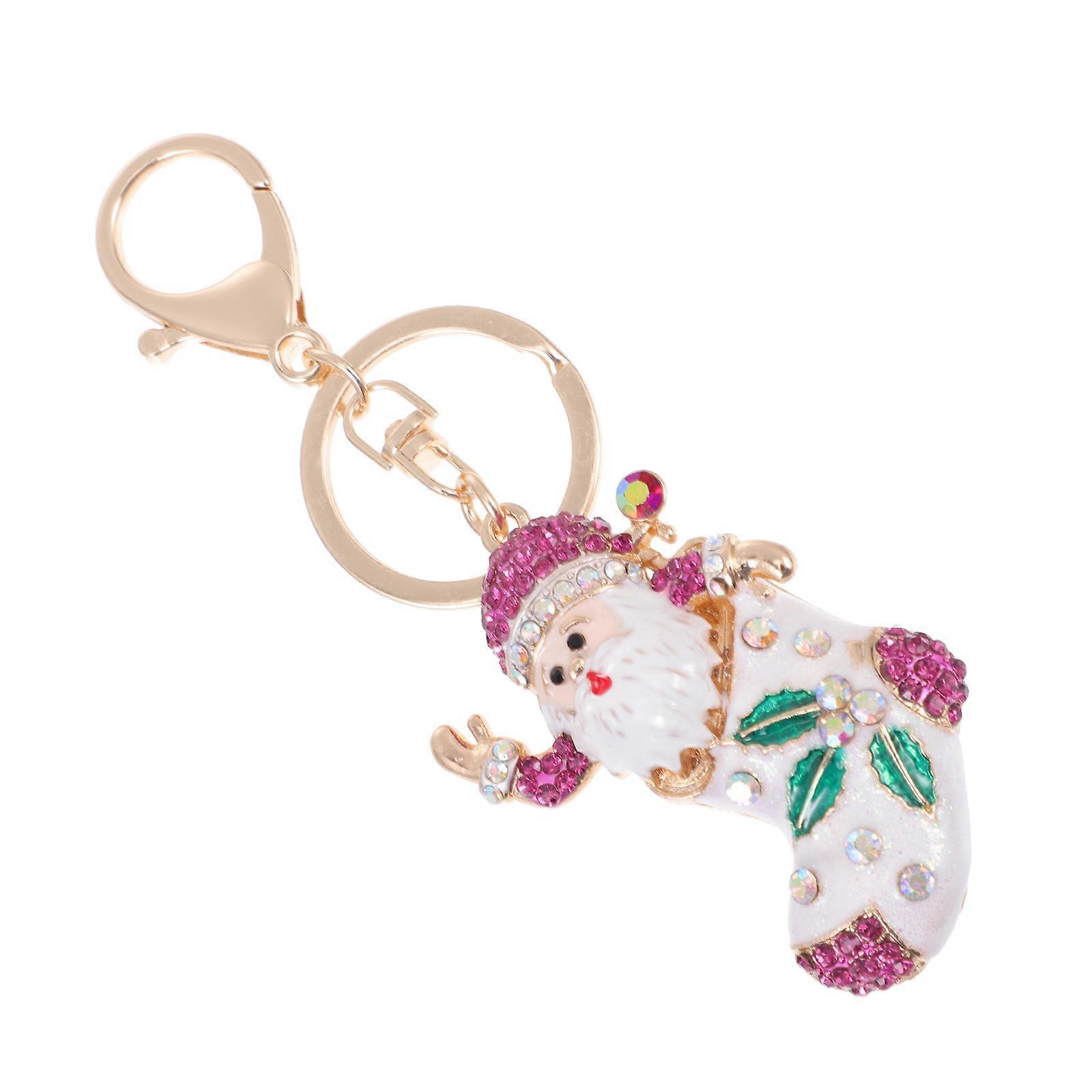 Durable Key Chain Xmas Decoration with 2Pcs Key Rings for Gift